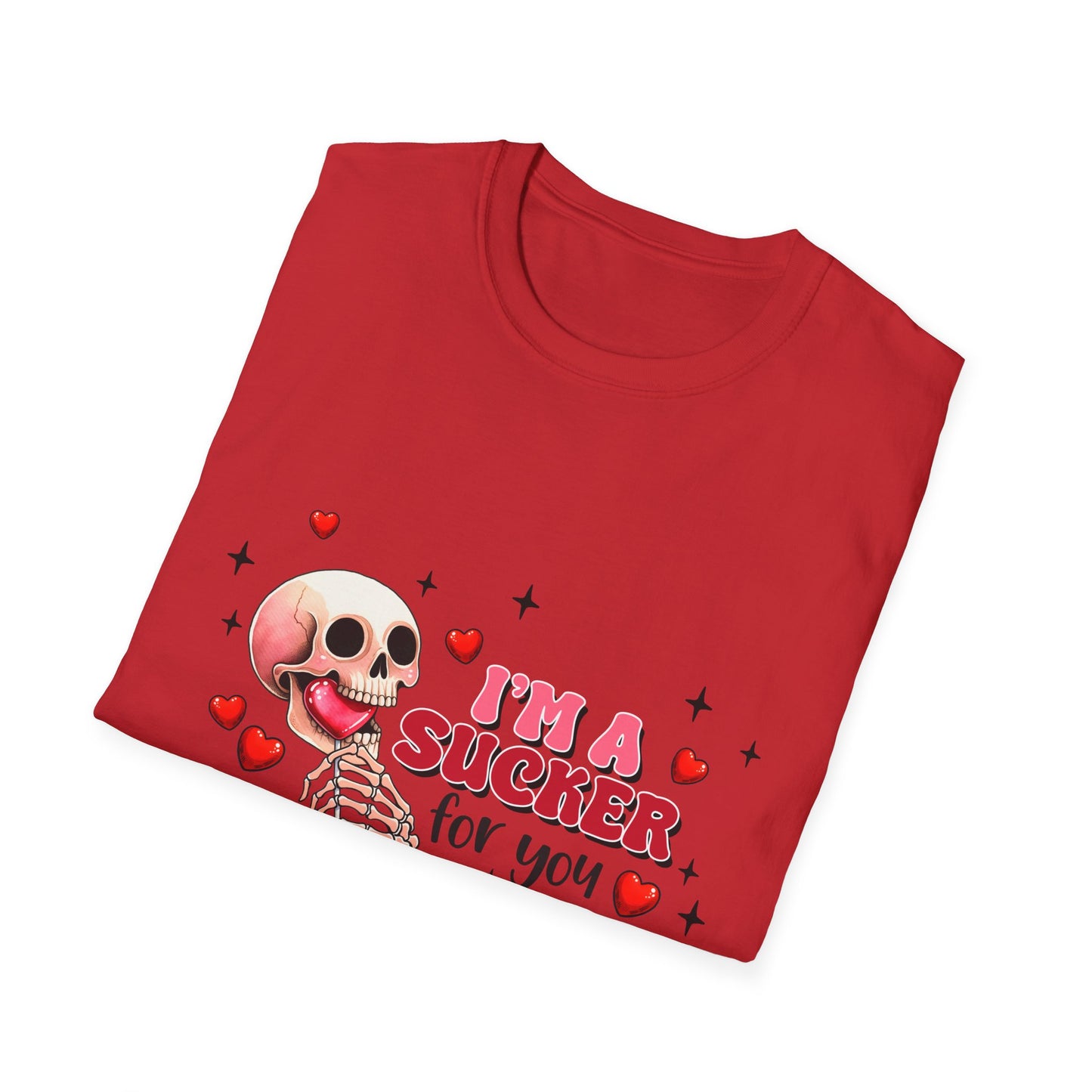 Funny Skeleton Love T-Shirt: "I'm a Sucker for You" Valentine's Day Graphic Tee - Unique Couple's Gift