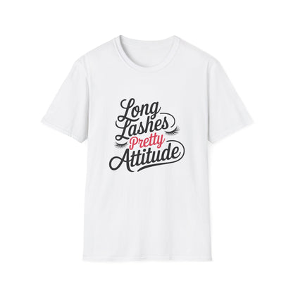Stunning 'Pretty' Pink Script T-Shirt with Elegant Lashes | Chic Women's Glamour & Beauty Tee | Vibrant Fashion Statement