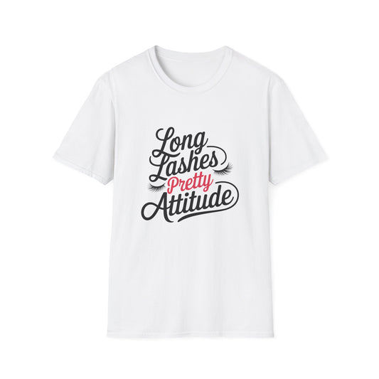 Stunning 'Pretty' Pink Script T-Shirt with Elegant Lashes | Chic Women's Glamour & Beauty Tee | Vibrant Fashion Statement