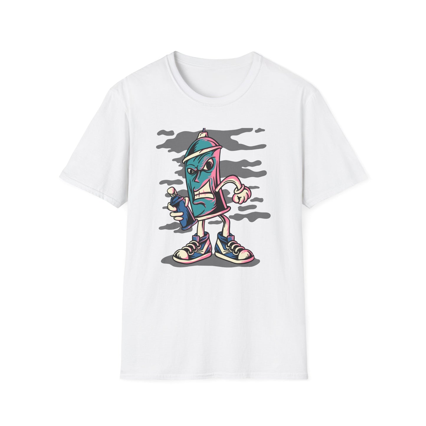 Bold Graffiti Spray Can T-Shirt - Edgy Urban Art Graphic Tee for Streetwear Fans | Unique Must-Have Design