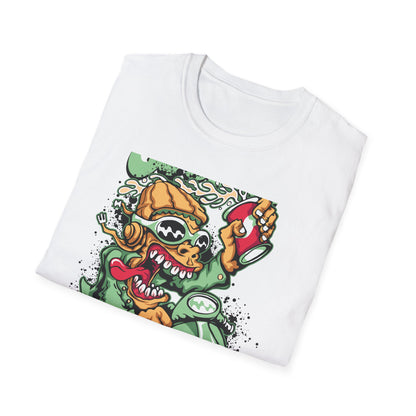 Rad Go Scoot Monster Rider T-Shirt - Unique Urban Cartoon Scooter Streetwear Tee