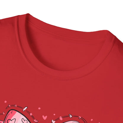 Sweet Cherries & Heart Bow T-Shirt | Adorable Pink Love Design Tee for Women - Perfect Gift