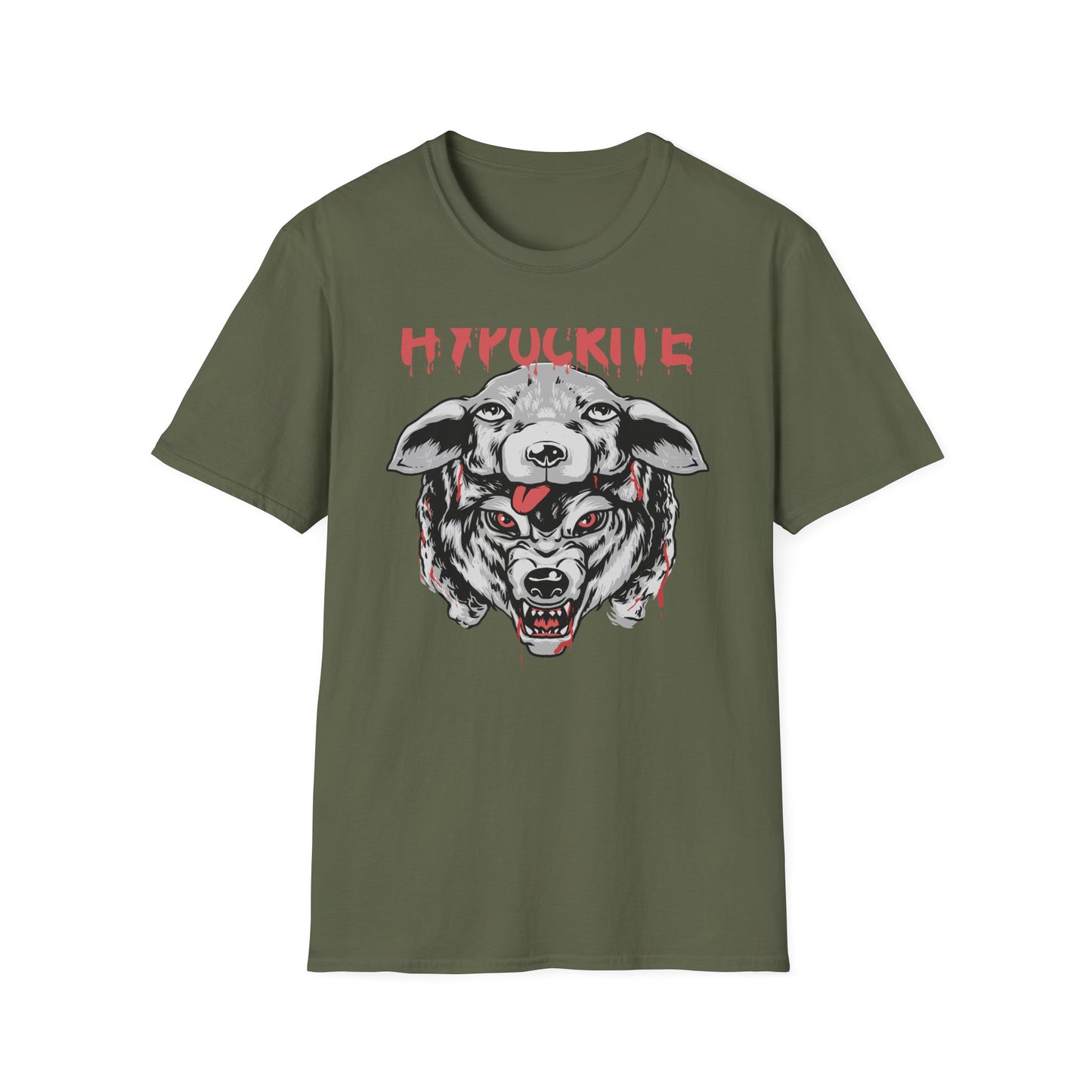 Bold Hypocrite T-Shirt: Fierce Wolf in Sheep's Clothing Design | Unapologetic Edgy Statement Graphic Tee