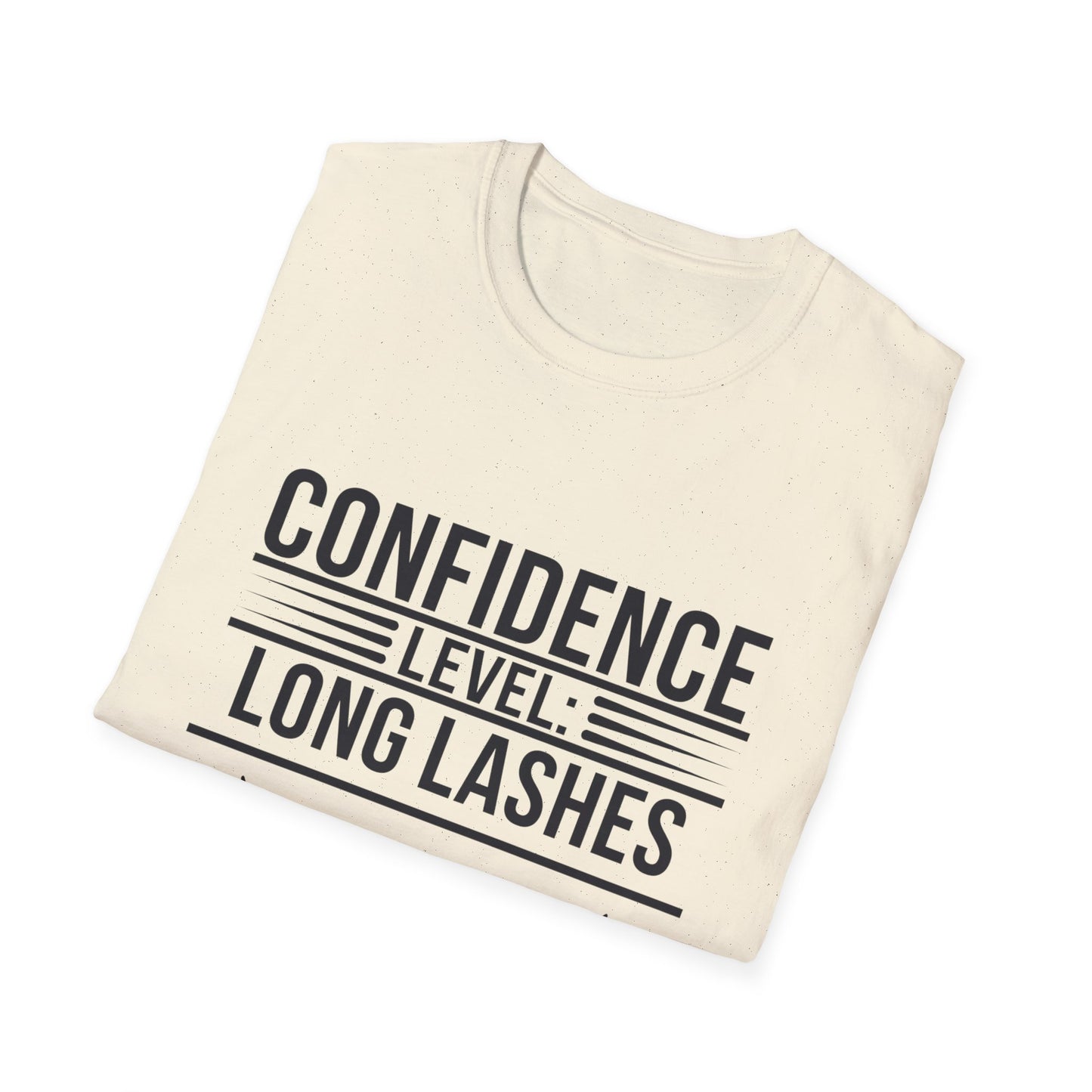 Empowering Confidence Level: Long Lashes T-Shirt | Chic Beauty Tee for Makeup Lovers & Lash Queens