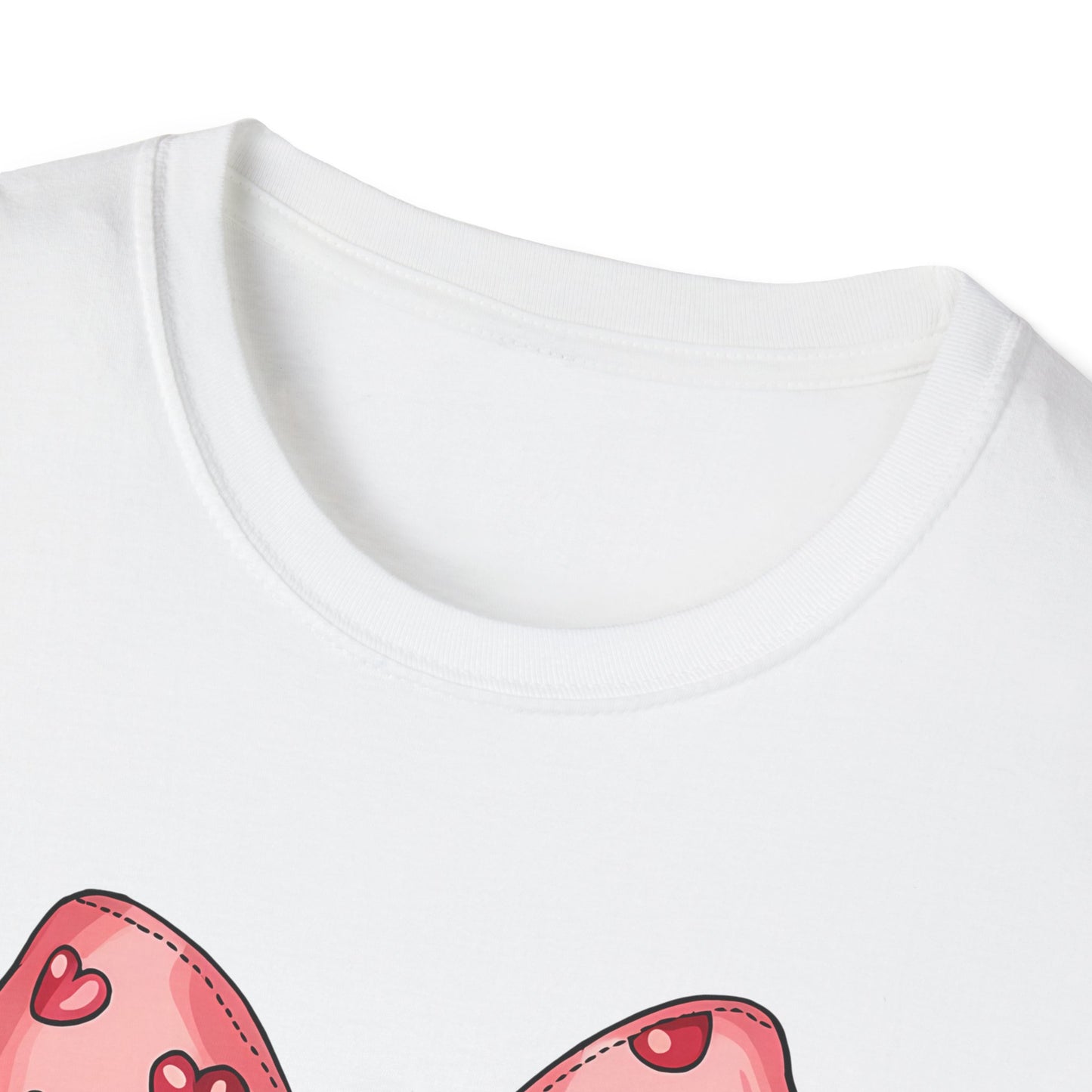 Sweet Mosaic Heart & Pink Bow T-Shirt | Adorable Valentine's Day Gift for Her | Unique Love Design