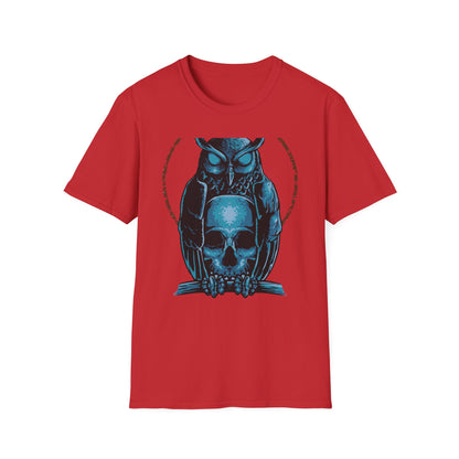 Epic Mystic Owl & Skull T-Shirt – Striking Gothic Wisdom Tee | Unique Dark Fantasy Apparel Gift