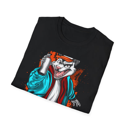 Unleash Your Inner Rebel: Epic Graffiti Rat T-Shirt - Bold Street Art Rodent Design with Spray Can for Urban Style