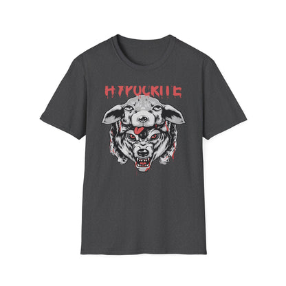 Bold Hypocrite T-Shirt: Fierce Wolf in Sheep's Clothing Design | Unapologetic Edgy Statement Graphic Tee