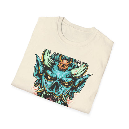 Vibrant Oni Demon Mask T-Shirt | Epic Japanese Folklore Monster Tee | Bold Streetwear & Goth Style Apparel