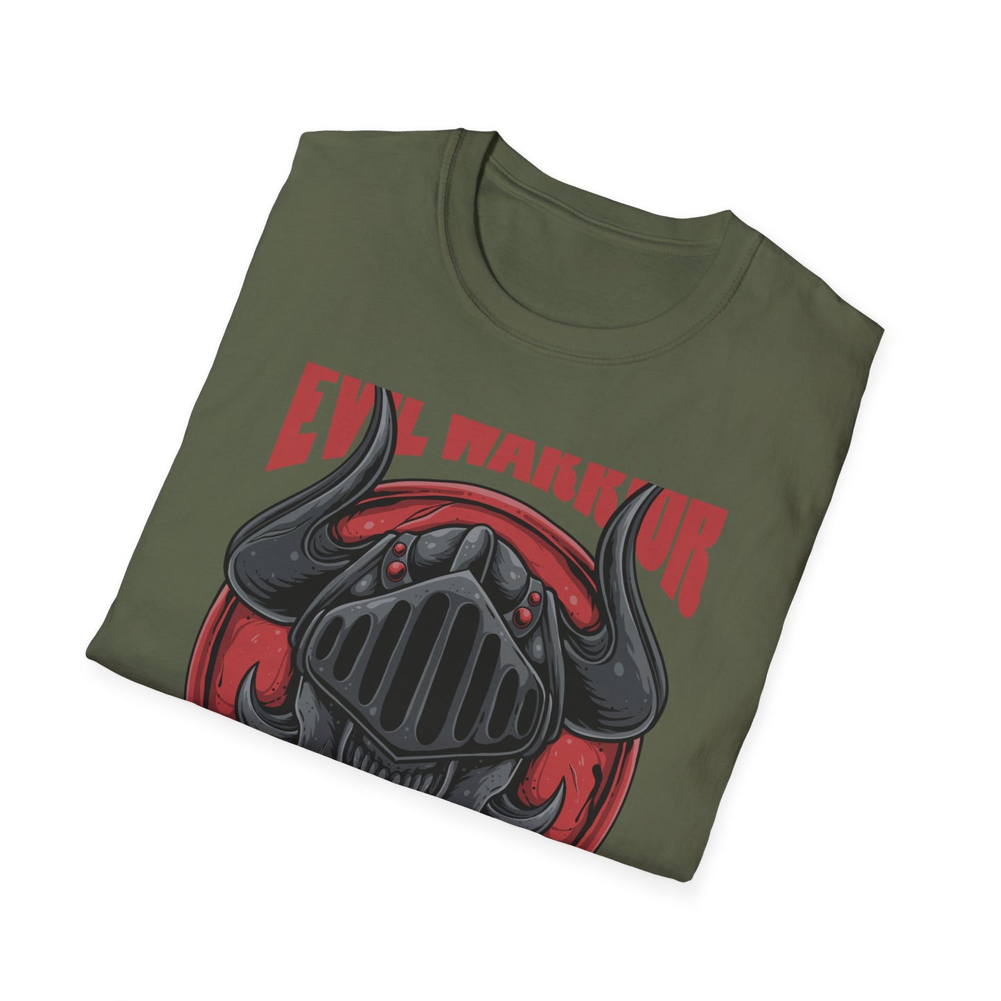 Epic Evil Warrior Horned Helmet T-Shirt | Menacing Dark Fantasy Skull Tee | Gamer Goth Apparel