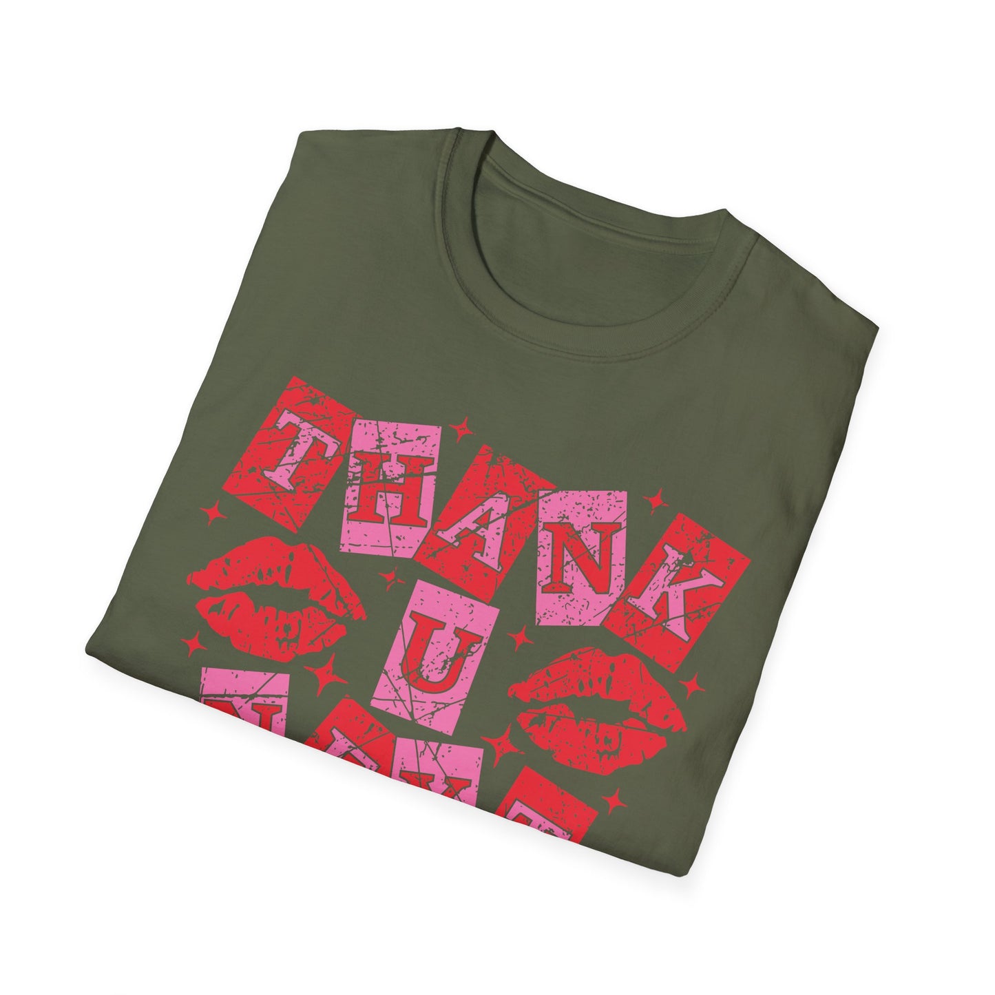 Iconic Thank U, Next T-Shirt | Empowering Women's Pop Culture Statement Tee with Kiss Lips & Stars