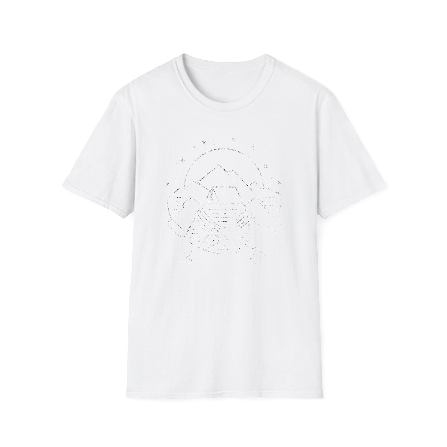 Stunning Geometric Mountain & A-Frame Tent T-Shirt | Distressed Outdoor Adventure Tee | Wanderlust Nature Explorer Gift