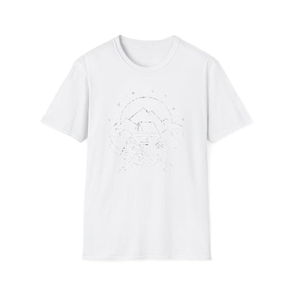 Stunning Geometric Mountain & A-Frame Tent T-Shirt | Distressed Outdoor Adventure Tee | Wanderlust Nature Explorer Gift