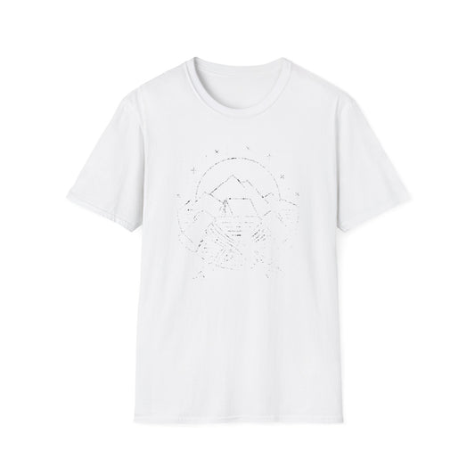 Stunning Geometric Mountain & A-Frame Tent T-Shirt | Distressed Outdoor Adventure Tee | Wanderlust Nature Explorer Gift
