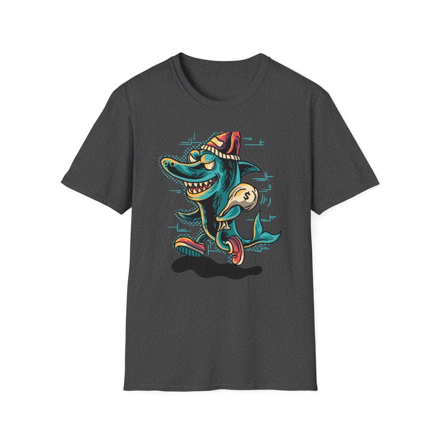 Epic Shark Mafia T-Shirt – Cool Urban Gangster Shark Tee with Money Bag | Unique Streetwear Graphic for Men & Teens