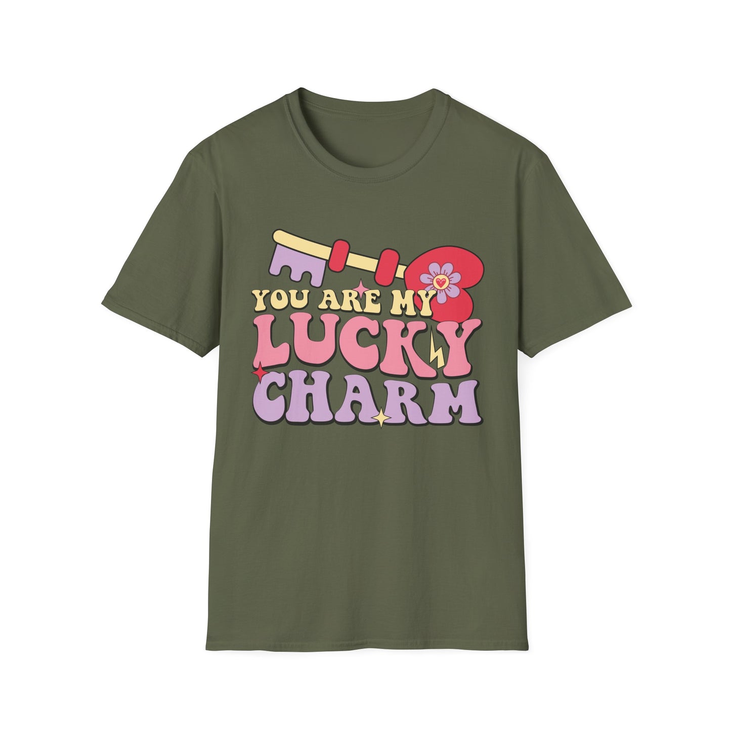 Adorable "You Are My Lucky Charm" Groovy T-Shirt | Sweet Valentine's Day & Romantic Couple's Gift Tee