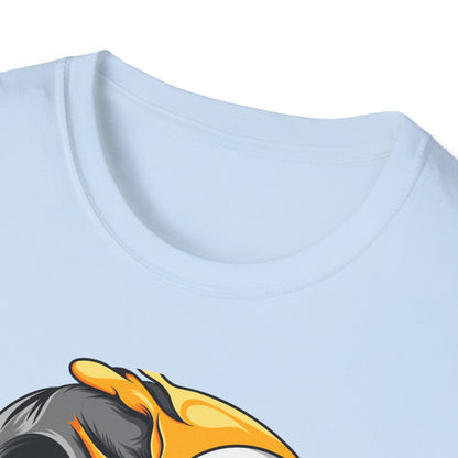 Unique Melting Skull Smiley Face T-Shirt - Vibrant Edgy Cartoon Graphic Tee for Pop Culture Fans