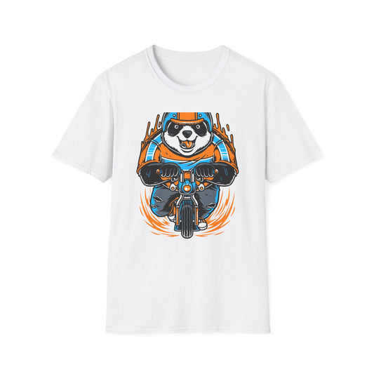 Epic Panda Biker T-Shirt! Cool Motorcycle Riding Animal Graphic Tee. Vibrant, Unique & Fun for Riders & Panda Lovers. Must-Have!