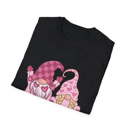 Sweet Valentine Gnomes Love T-Shirt - Adorable Pink Hearts Couple Tee | Perfect Romantic Gift Idea