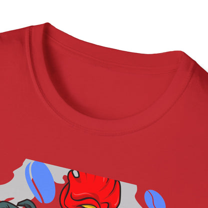 Hilarious Coffee Rooster T-Shirt for Early Birds & Coffee Lovers | Charming Morning Wake-Up Tee with Bunny Slippers | Unique Gift