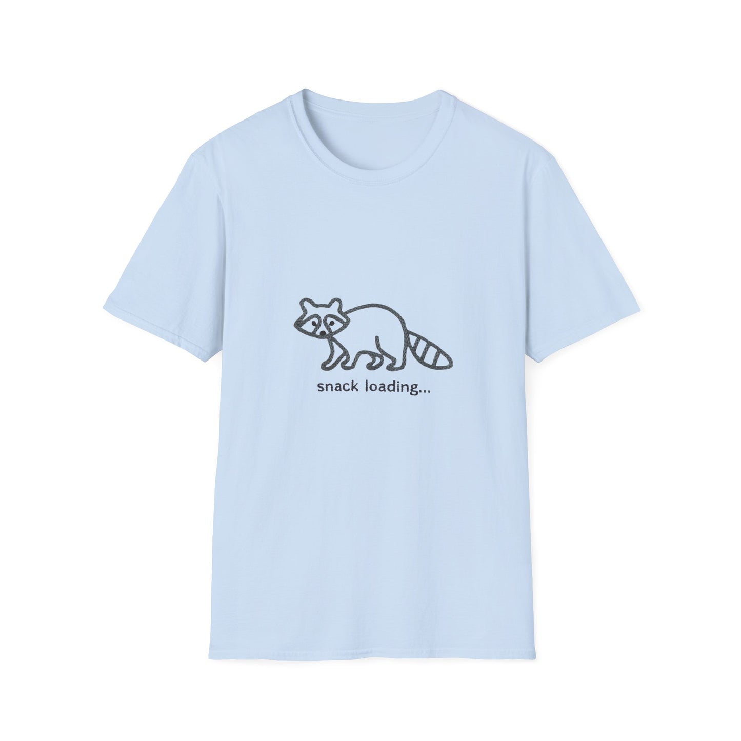 Hilarious 'Snack Loading' Raccoon T-Shirt | Cute Animal Foodie Tee | Unique Braided Rope Design Gift