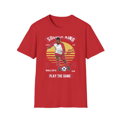 Epic Soccer King T-Shirt - Vintage Football Player Tee for Men & Fans - "Play The Game" Power Design