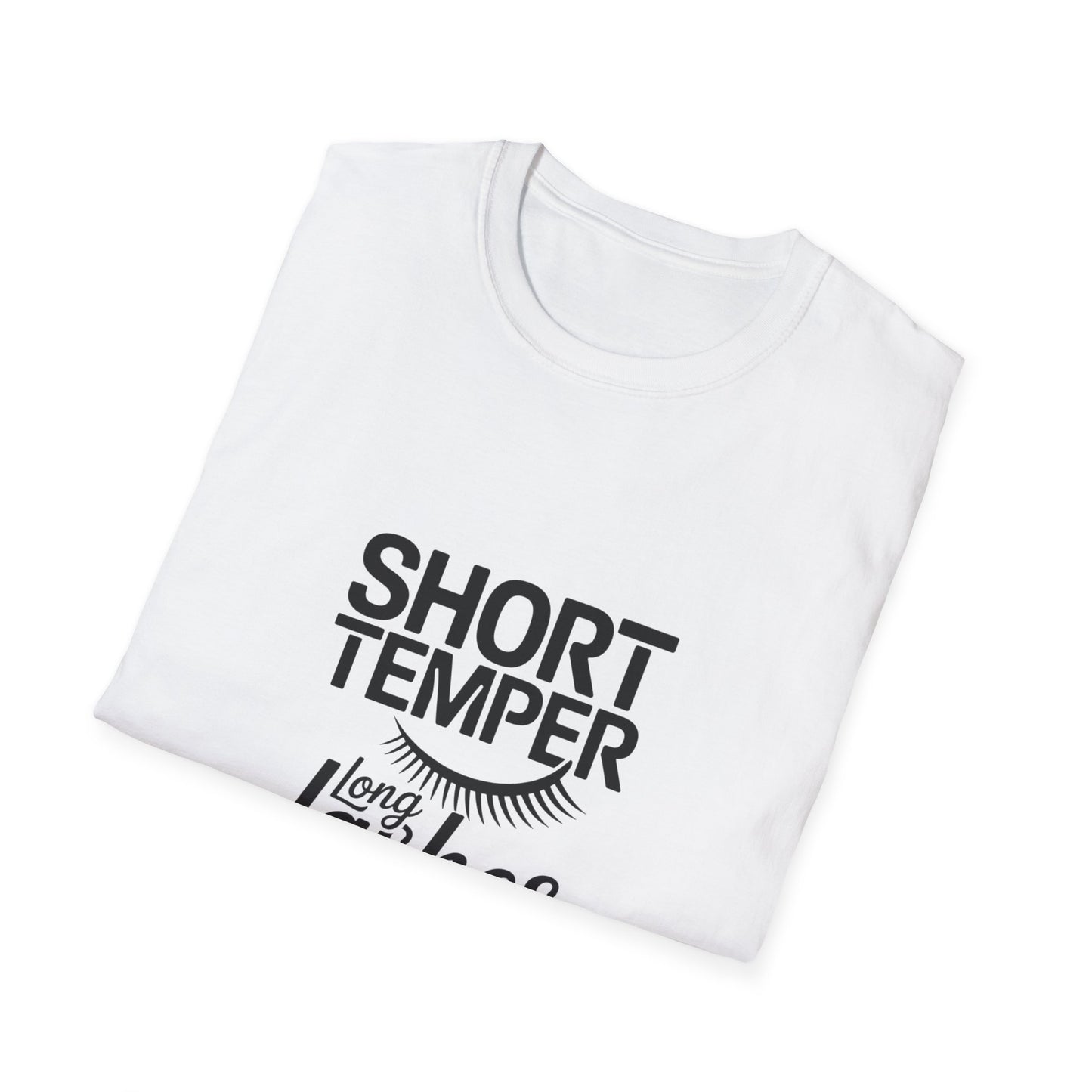 Sassy "Short Temper Long Lashes" T-Shirt for Women | Funny Attitude & Beauty Graphic Tee | Trendy Must-Have Gift