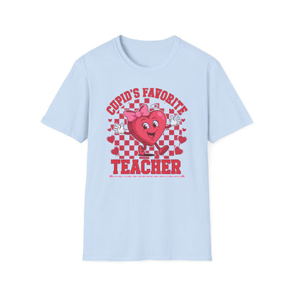 Adorable Cupid's Favorite Teacher T-Shirt - Sweet Valentine's Day Gift for Educators | Retro Heart Love Tee