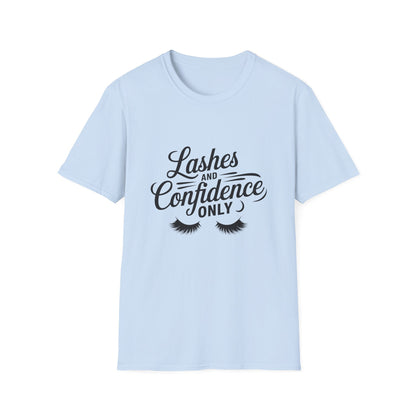 Empowering Lashes & Confidence T-Shirt | Chic Beauty Design Tee for Makeup Artists & Lash Techs