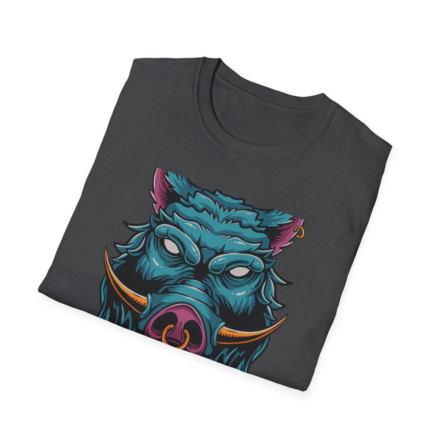 Fierce Wild Boar T-Shirt | Mystic Cyberpunk Hog Head Tee | Bold Streetwear Animal Art | Unique Tattoo Style Gift