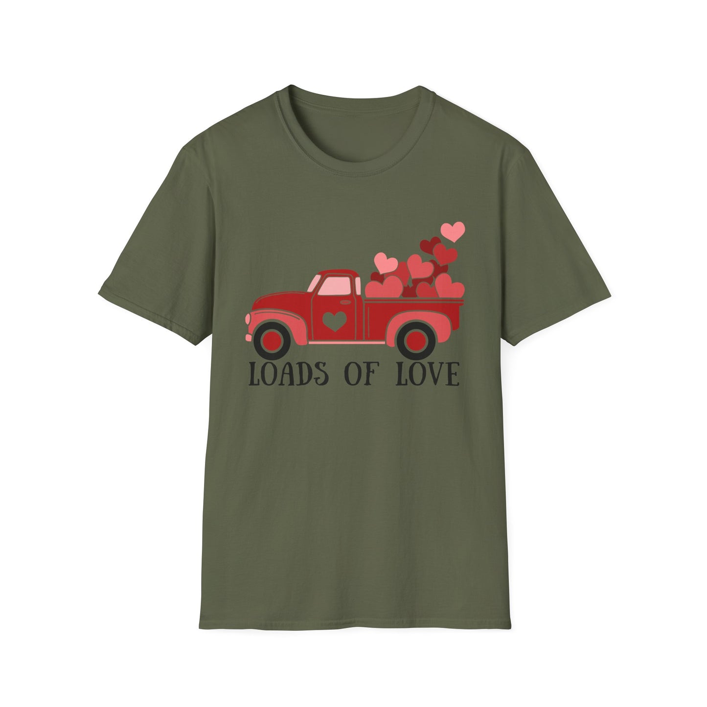 Charming Red Pickup Truck Hearts T-Shirt | Sweet Love Delivery Valentine's Day Gift Tee for Her & Him