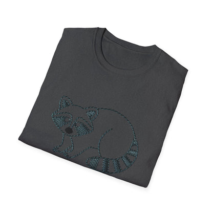 Cute Raccoon 'Snack Goals' T-Shirt | Adorable Embroidered Look Foodie Tee | Funny Animal Lover Gift