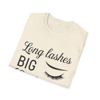 Empowering "Long Lashes Big Confidence" T-Shirt - Chic Beauty Lover Tee for Women | Stunning Lash Tech Gift