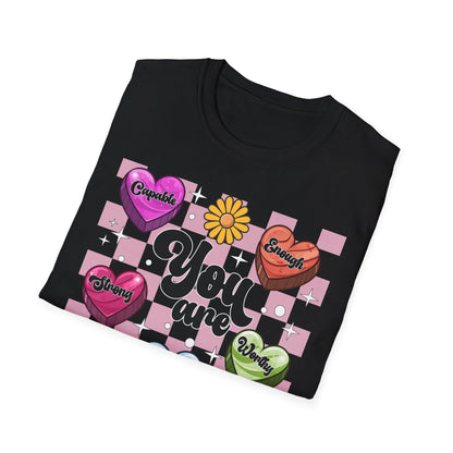 Groovy Empowering 'You Are' Affirmation T-Shirt - Vibrant Self-Love & Positive Vibes Tee for Women & Teens