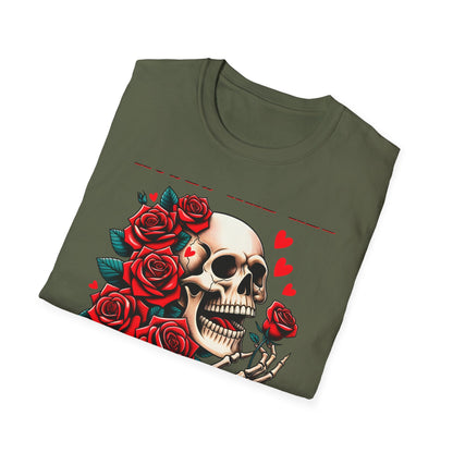 Epic 'Roses Are Red Inside I'm Dead' T-Shirt | Edgy Skull & Rose Gothic Tee | Dark Humor Statement Apparel