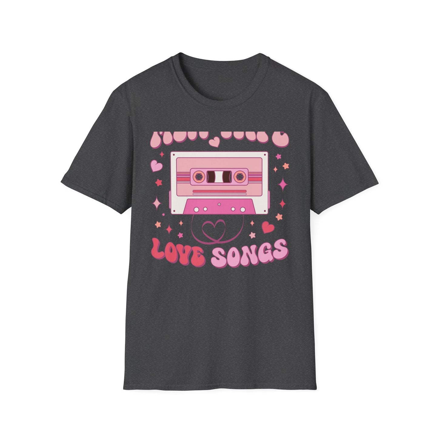 Groovy Mix Tape Love Songs T-Shirt | Retro Cassette Music Lover Tee | Sweet Vintage Valentine's Day Gift