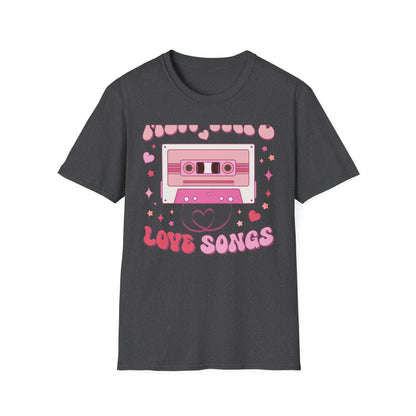 Groovy Mix Tape Love Songs T-Shirt | Retro Cassette Music Lover Tee | Sweet Vintage Valentine's Day Gift