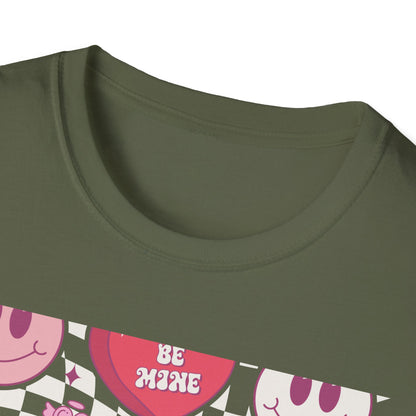 Groovy Retro Valentine's T-Shirt | Adorable Conversation Heart & Smiley Face Design | Trendy Love Core Aesthetic Tee