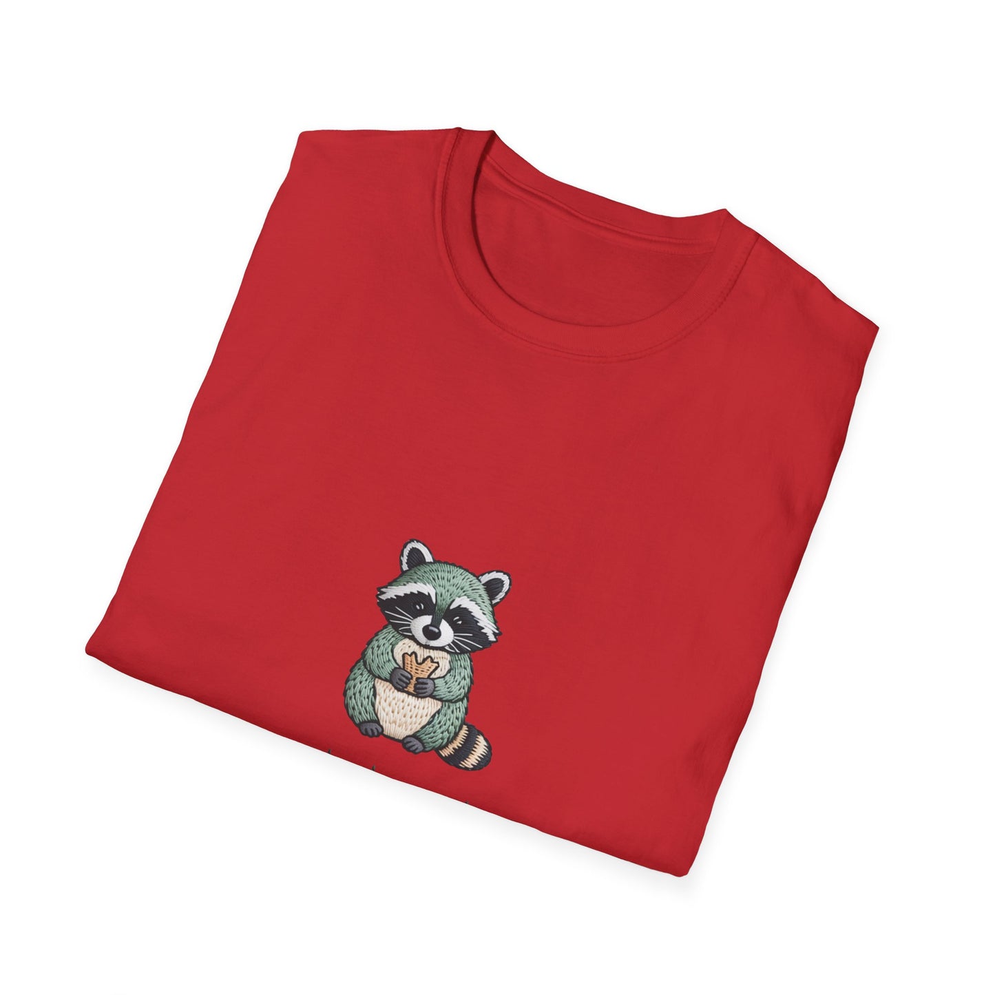 Irresistible Snack Dependent Raccoon T-Shirt - Hilarious Foodie Animal Tee for Ultimate Comfort & Style