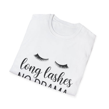 Fabulous Long Lashes No Drama T-Shirt | Chic Beauty Lover Tee | Lash Tech Gift | Empowering Women's Top