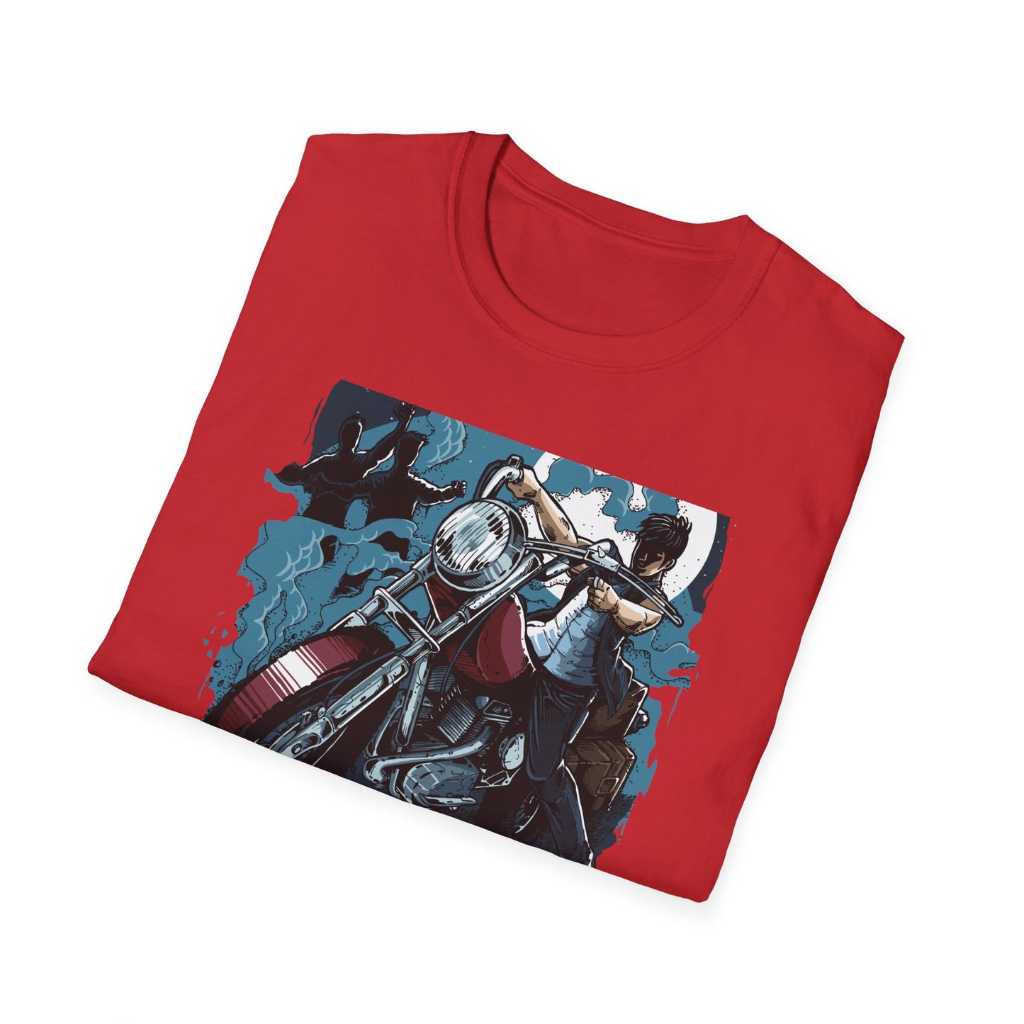 Epic Zombie Apocalypse Hunter T-Shirt - Fearless Biker Survival Horror Tee for Gamers & Fans - Thrilling Crossbow Rider Design