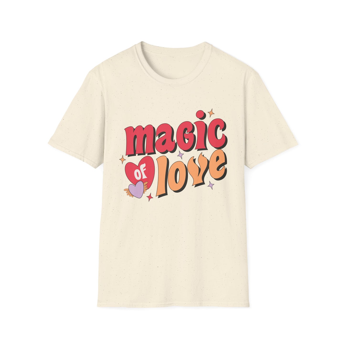 Enchanting 'Magic of Love' Groovy T-Shirt | Retro Valentine's Day Heart Tee | Whimsical, Cute & Romantic Gift