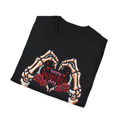 Romantic Skeleton Hands Heart T-Shirt | Till Death Do Us Part Valentine's Day Love Tee | Unique Rose Gift