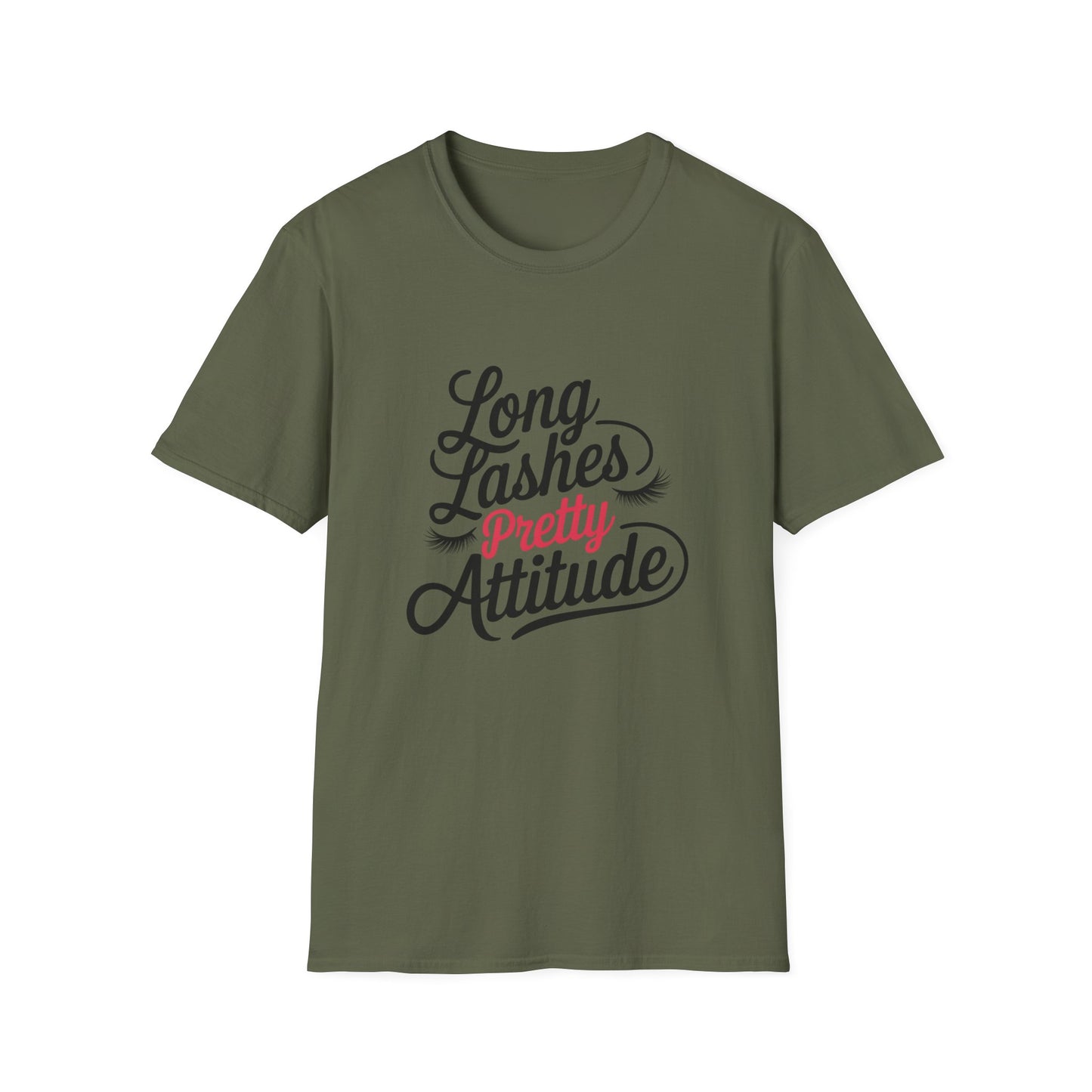 Stunning 'Pretty' Pink Script T-Shirt with Elegant Lashes | Chic Women's Glamour & Beauty Tee | Vibrant Fashion Statement