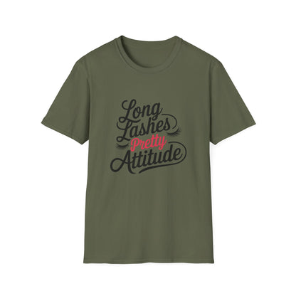 Stunning 'Pretty' Pink Script T-Shirt with Elegant Lashes | Chic Women's Glamour & Beauty Tee | Vibrant Fashion Statement