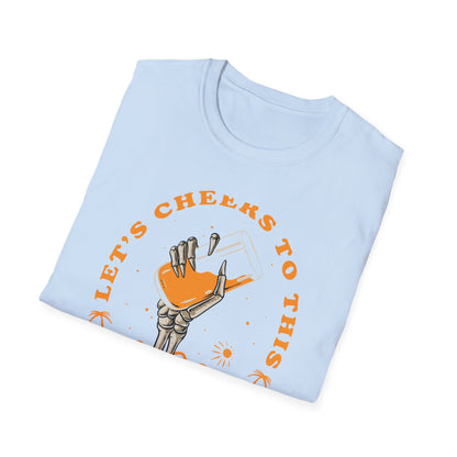 Awesome Skeleton Hand Cocktail T-Shirt - 'Cheers to This Summer Party' Beach & Vacation Tee