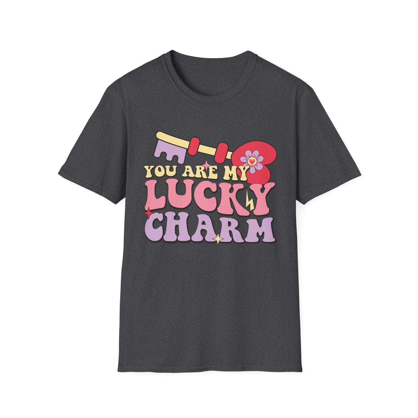 Adorable "You Are My Lucky Charm" Groovy T-Shirt | Sweet Valentine's Day & Romantic Couple's Gift Tee