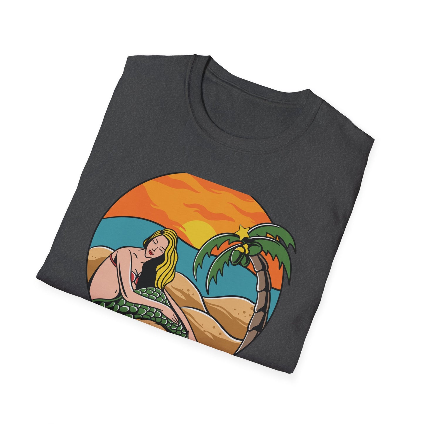 Stunning Mermaid Sunset Beach T-Shirt | Vibrant Tropical Vacation Tee for Women | Dreamy Summer Ocean Vibes
