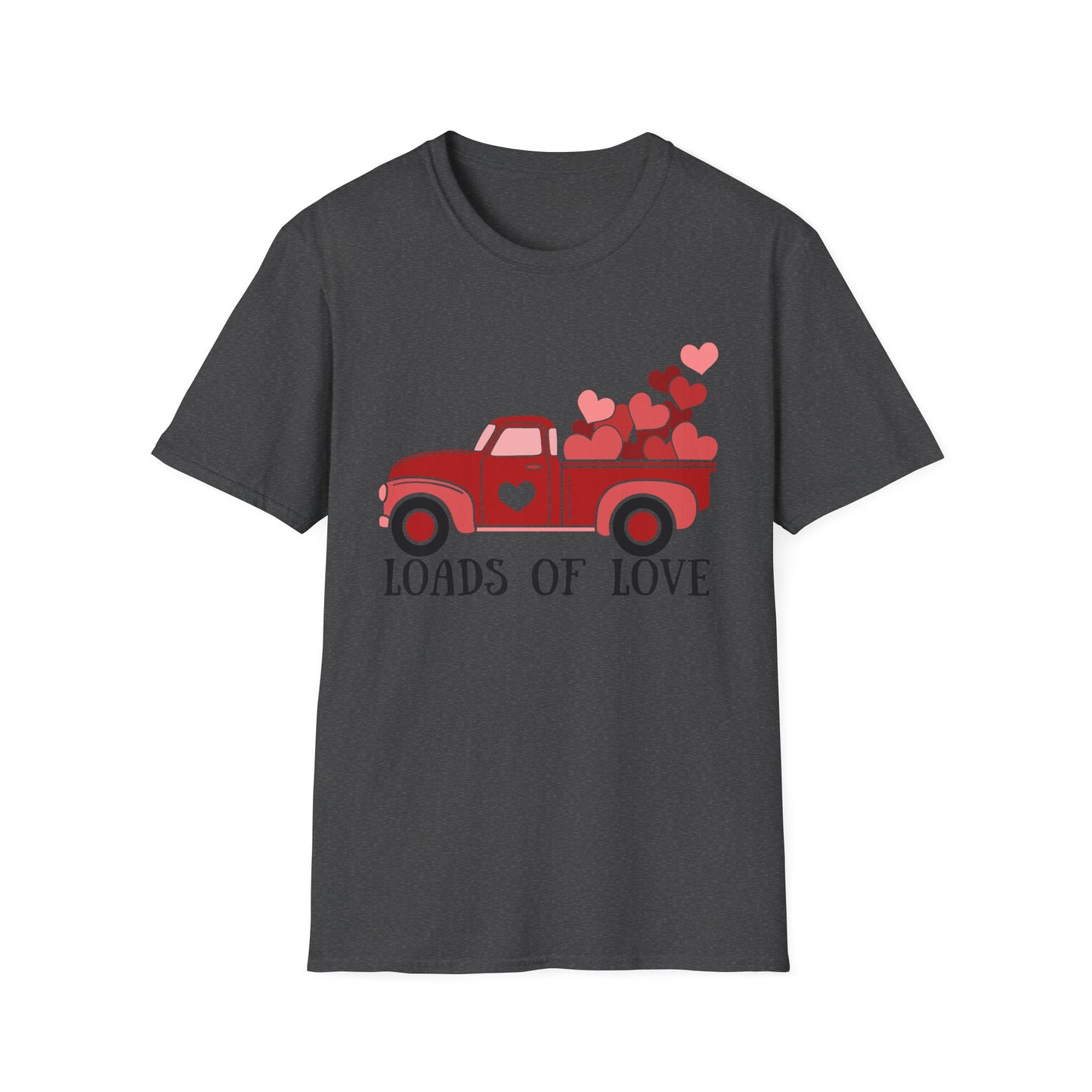 Charming Red Pickup Truck Hearts T-Shirt | Sweet Love Delivery Valentine's Day Gift Tee for Her & Him