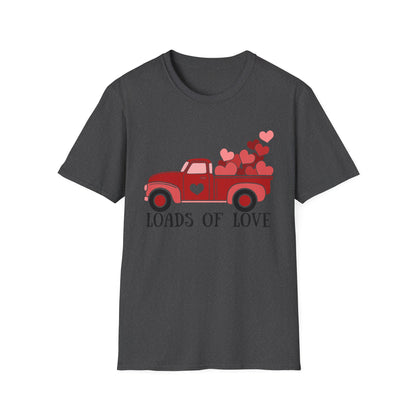 Charming Red Pickup Truck Hearts T-Shirt | Sweet Love Delivery Valentine's Day Gift Tee for Her & Him